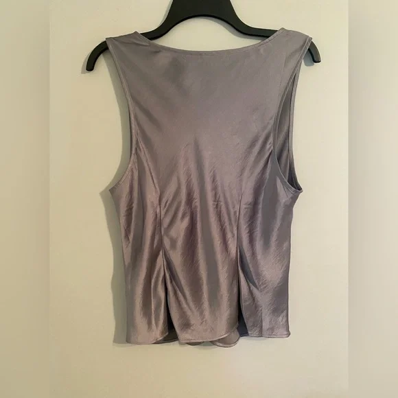 Madewell Dusk Grey Satin Vest Top Matching Set Sizes 12 and L - Picture 12 of 13